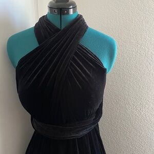 Fabulous Jet Black Velvet Infinity Maxi Dress - 72 Styles